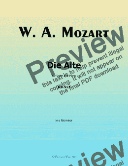 page one of W. A. Mozart-Die alte,in e flat minor