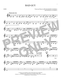 page one of bad guy (French Horn Solo)