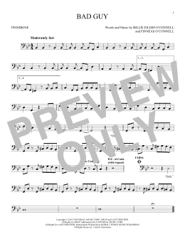 page one of bad guy (Trombone Solo)