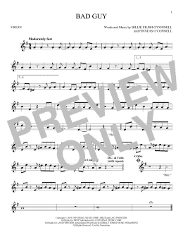 page one of bad guy (Violin Solo)