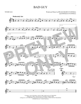 page one of bad guy (Tenor Sax Solo)