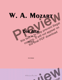 page one of W. A. Mozart-Die alte,in d minor