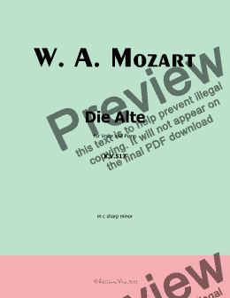 page one of W. A. Mozart-Die alte,in c sharp minor