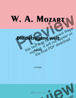 page one of W. A. Mozart-Die betrogene welt,in G Major