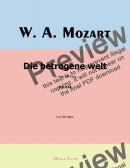 page one of W. A. Mozart-Die betrogene welt,in A flat Major