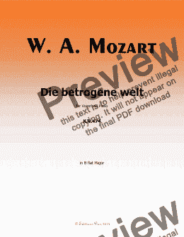 page one of W. A. Mozart-Die betrogene welt,in B flat Major