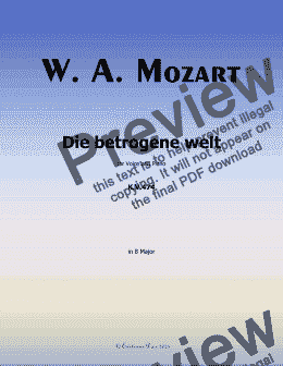 page one of W. A. Mozart-Die betrogene welt,in B Major