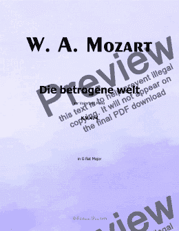 page one of W. A. Mozart-Die betrogene welt,in G flat Major