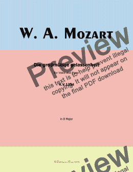 page one of W. A. Mozart-Die groβmutige gelassenheit,in B Major