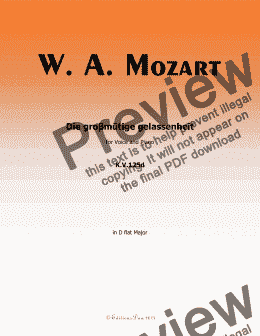 page one of W. A. Mozart-Die groβmutige gelassenheit,in D flat Major