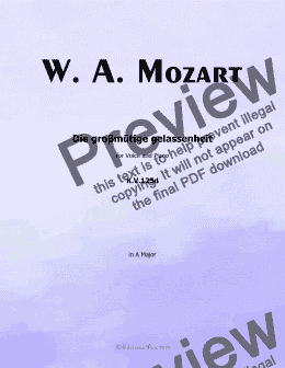 page one of W. A. Mozart-Die groβmutige gelassenheit,in A Major