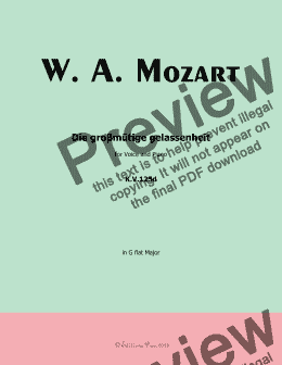 page one of W. A. Mozart-Die groβmutige gelassenheit,in G flat Major