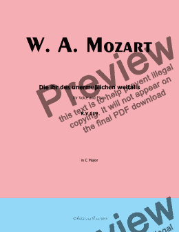 page one of W. A. Mozart-Die ihr des unermeβlichen weltalls,in C Major