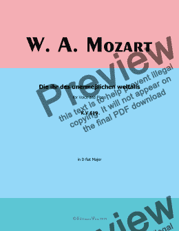 page one of W. A. Mozart-Die ihr des unermeβlichen weltalls,in D flat Major