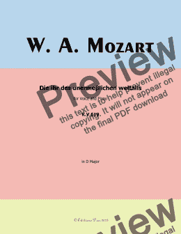 page one of W. A. Mozart-Die ihr des unermeβlichen weltalls,in D Major