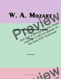 page one of W. A. Mozart-Die ihr des unermeβlichen weltalls,in E flat Major