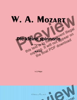 page one of W. A. Mozart-Die kleine spinnerin,in D Major