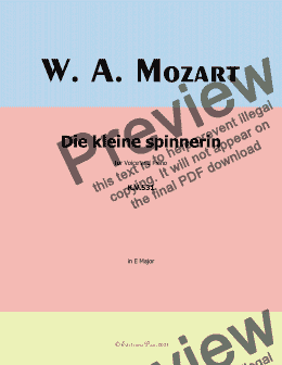 page one of W. A. Mozart-Die kleine spinnerin,in E Major