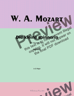 page one of W. A. Mozart-Die kleine spinnerin,in B Major