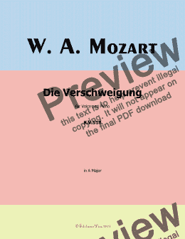 page one of W. A. Mozart-Die verschweigung,in A Major