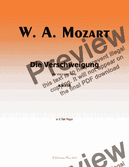 page one of W. A. Mozart-Die verschweigung,in E flat Major