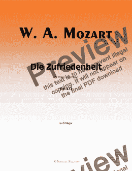 page one of W. A. Mozart-Die zufriedenheit,in G Major