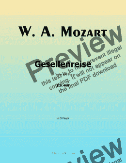 page one of W. A. Mozart-Gesellenreise,in D Major