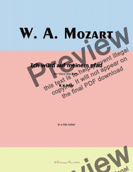 page one of W. A. Mozart-Ich wurd auf meinem pfad,in e flat minor