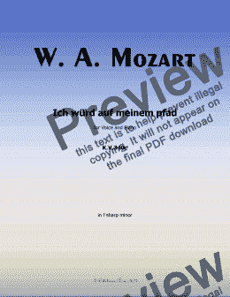 page one of W. A. Mozart-Ich wurd auf meinem pfad,in f sharp minor