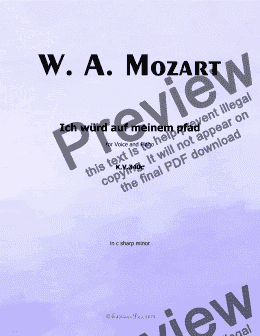 page one of W. A. Mozart-Ich wurd auf meinem pfad,in c sharp minor