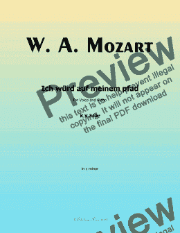 page one of W. A. Mozart-Ich wurd auf meinem pfad,in c minor