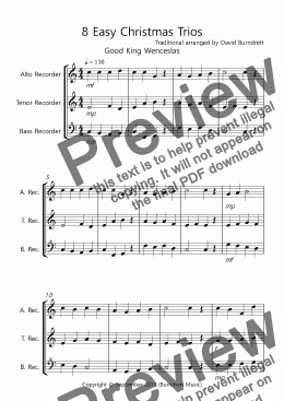 page one of 8 Easy Christmas Trios for Alto, Tenor and Bass Recorder