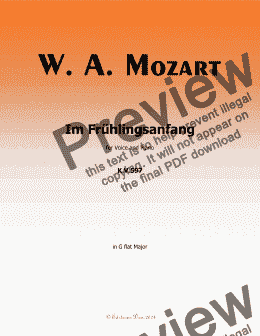 page one of W. A. Mozart-Im fruhlingsanfang,in G flat Major