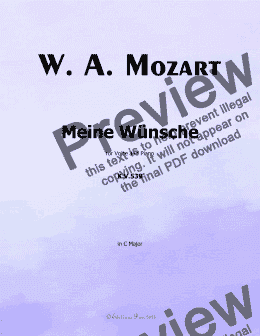 page one of W. A. Mozart-Meine wunsche,in C Major