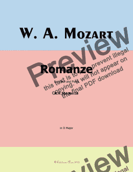 page one of W. A. Mozart-Romanze,in D Major