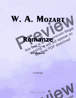 page one of W. A. Mozart-Romanze,in G flat Major