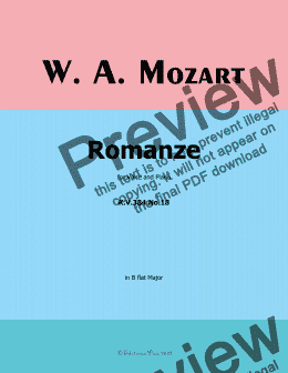 page one of W. A. Mozart-Romanze,in B flat Major