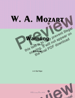 page one of W. A. Mozart-Warnung,in A flat Major