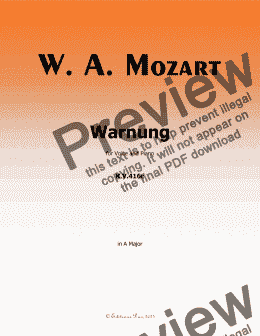 page one of W. A. Mozart-Warnung,in A Major