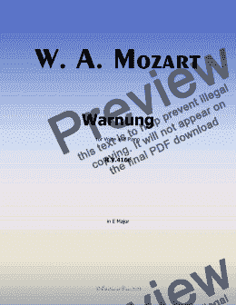 page one of W. A. Mozart-Warnung,in E Major