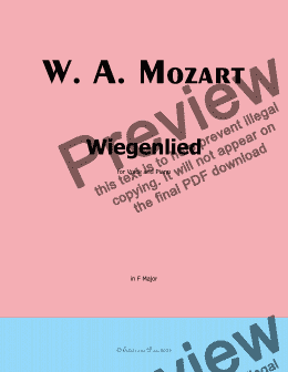 page one of W. A. Mozart-Wiegenlied,in F Major