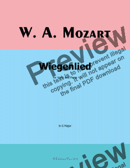 page one of W. A. Mozart-Wiegenlied,in G Major