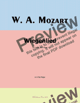 page one of W. A. Mozart-Wiegenlied,in A flat Major