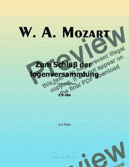 page one of W. A. Mozart-Zum Schluβ der logenversammlung,in G Major