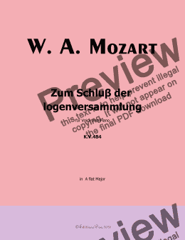 page one of W. A. Mozart-Zum Schluβ der logenversammlung,in A flat Major