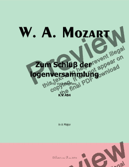 page one of W. A. Mozart-Zum Schluβ der logenversammlung,in A Major