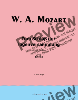 page one of W. A. Mozart-Zum Schluβ der logenversammlung,in B flat Major