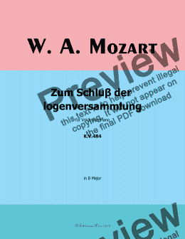 page one of W. A. Mozart-Zum Schluβ der logenversammlung,in B Major