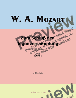 page one of W. A. Mozart-Zum Schluβ der logenversammlung,in G flat Major