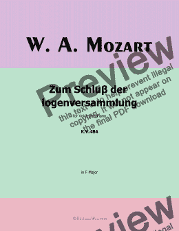 page one of W. A. Mozart-Zum Schluβ der logenversammlung,in F Major